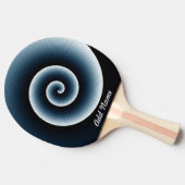 Gepersonaliseerd zwart en blauw coole patroon tafeltennisbatje (Zijkant)