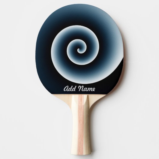 Gepersonaliseerd zwart en blauw coole patroon tafeltennisbatje (Voorkant)
