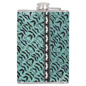 Gepersonaliseerd zwart en blauw Hipster Patroon Heupfles (Achterkant)