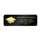 Gepersonaliseerd zwart en goud Afstuderen Etiket (Voorkant)