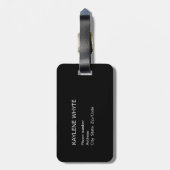 Gepersonaliseerd zwart en goud marmeren Bagagelabe Bagagelabel (Achterkant verticaal)