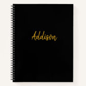 Gepersonaliseerd zwart en goud notitieboek (Voorkant)