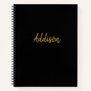 Gepersonaliseerd zwart en goud notitieboek