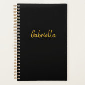 Gepersonaliseerd zwart en goud planner (Voorkant)