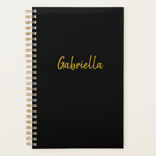 Gepersonaliseerd zwart en goud planner