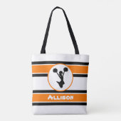 Gepersonaliseerd zwart en Oranje Cheerleader Tas (Achterkant)