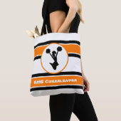 Gepersonaliseerd zwart en Oranje Cheerleader Tas (Dichtbij)