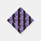 Gepersonaliseerd zwart en Paars gestreept Napkins Servetten (Hoek)