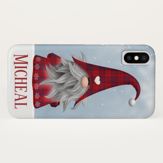 Gepersonaliseerd zwart en rood buffel speldenfeest Case-Mate iPhone case (Achterkant (horizontaal))