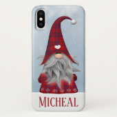 Gepersonaliseerd zwart en rood buffel speldenfeest Case-Mate iPhone case (Achterkant)