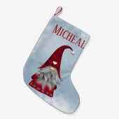 Gepersonaliseerd zwart en rood buffel speldenfeest kleine kerstsok (Voorkant (Hangend))