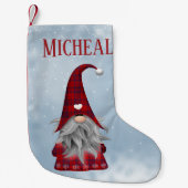 Gepersonaliseerd zwart en rood buffel speldenfeest kleine kerstsok (Voorkant)