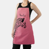 Gepersonaliseerd zwart en roze Jaguar Schort (Insitu)