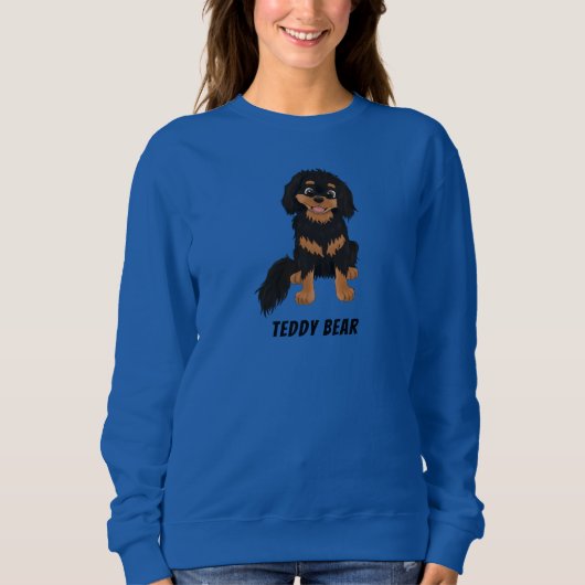 Gepersonaliseerd zwart en Tan Cavalier Spaniel  Trui (Voorkant)