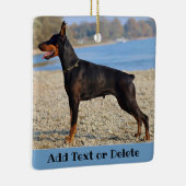 Gepersonaliseerd zwart en Tan Doberman Pinscher Keramisch Ornament (Rechts)