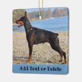 Gepersonaliseerd zwart en Tan Doberman Pinscher Keramisch Ornament (Links)