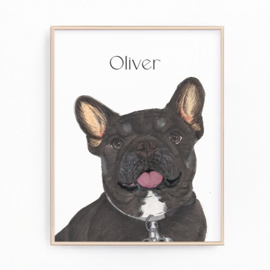 Gepersonaliseerd zwart en Tan Frenchie French Bull Foto Afdruk