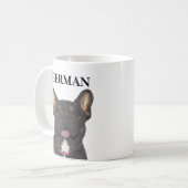 Gepersonaliseerd zwart en Tan Frenchie French Bull Koffiemok (Voorkant links)