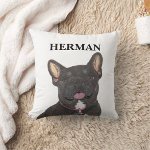 Gepersonaliseerd zwart en Tan Frenchie French Bull Kussen