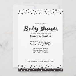 Gepersonaliseerd, zwart en wit, Baby shower Kaart