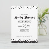 Gepersonaliseerd, zwart en wit, Baby shower Kaart (Staand voorkant)