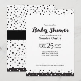 Gepersonaliseerd, zwart en wit, Baby shower Kaart