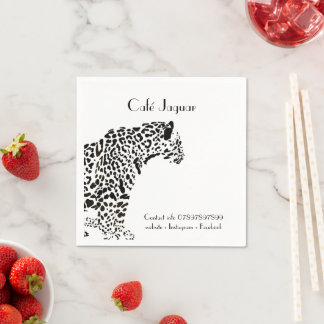 Gepersonaliseerd zwart en wit Jaguar Business Napk Servet