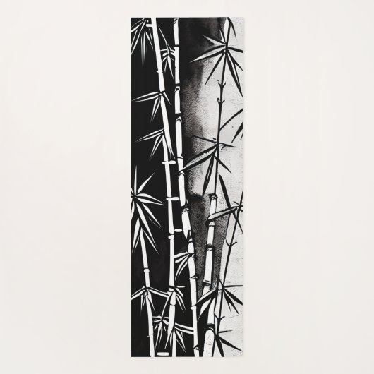 Gepersonaliseerd zwart en wit modern Bamboo Yogamat (Achterkant)