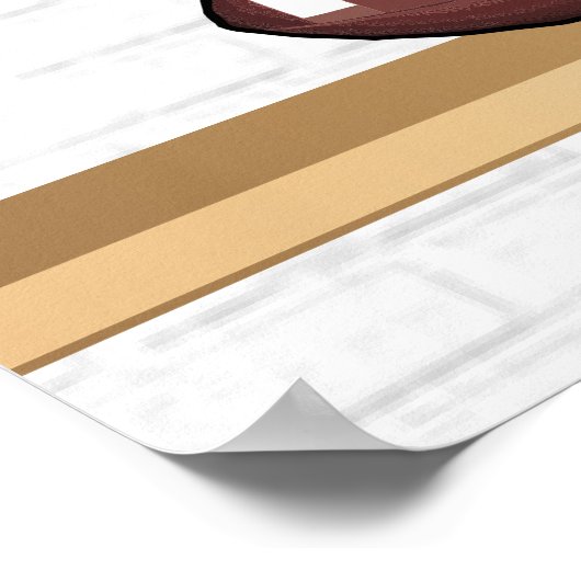 Gepersonaliseerd zwart en zilver grijs Football Je Poster (Hoek)