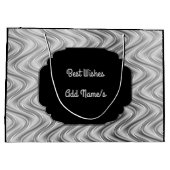 Gepersonaliseerd zwart en zilver large cadeautasje (Achterkant)