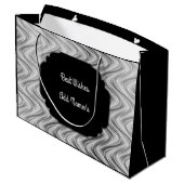 Gepersonaliseerd zwart en zilver large cadeautasje (Achterkant Gekanteld)