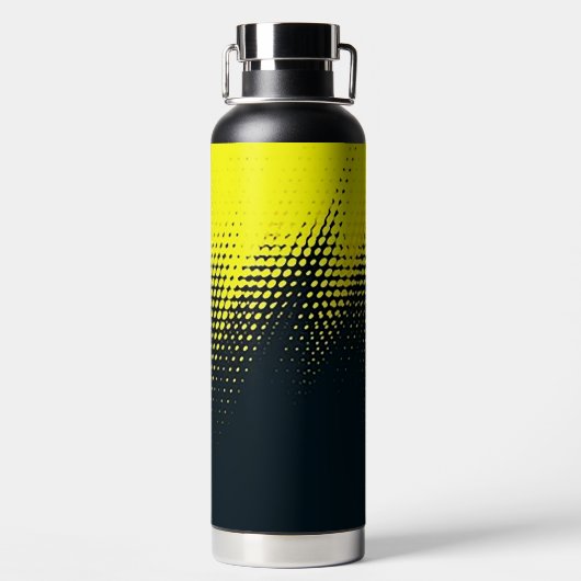 Gepersonaliseerd Zwart & Geel Waterfles (Achterkant)