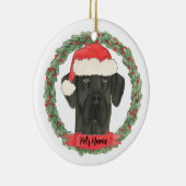 Gepersonaliseerd zwart, geweldig daan keramisch ornament (Rechts)