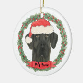 Gepersonaliseerd zwart, geweldig daan keramisch ornament (Links)