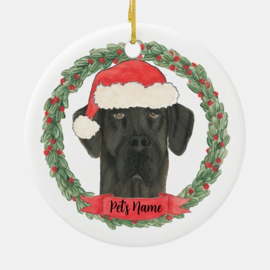 Gepersonaliseerd zwart, geweldig daan keramisch ornament (Achterkant)