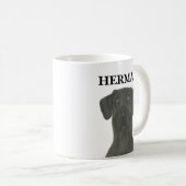 Gepersonaliseerd zwart, geweldig daan koffiemok (Voorkant rechts)