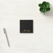 Gepersonaliseerd zwart Gold Script-monogram Post-it® Notes (Kantoor)