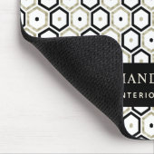 Gepersonaliseerd zwart Gold White Geometric Modern Muismat (Hoek)