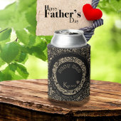 Gepersonaliseerd zwart goud bloemmotief blikjeskoeler