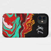 Gepersonaliseerd zwart, goud, Bourgogne, marmerkun Case-Mate iPhone Case (Achterkant (horizontaal))