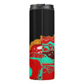 Gepersonaliseerd zwart, goud, Bourgogne, marmerkun Thermosbeker (Achterkant)