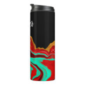 Gepersonaliseerd zwart, goud, Bourgogne, marmerkun Thermosbeker (Geroteerd rechts)