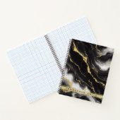 Gepersonaliseerd zwart goud marmer minimalistisch notitieboek (Binnen)