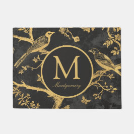 Gepersonaliseerd zwart goud monogram deurmat