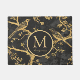 Gepersonaliseerd zwart goud monogram deurmat