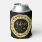 Gepersonaliseerd zwart goud Royal Jubileum Luxe Blikjeskoeler (Blikje Voorkant)