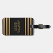 Gepersonaliseerd zwart goud Striped I need Vacking Bagagelabel (Achterkant horizontaal)