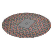 Gepersonaliseerd zwart, grijs en oranje snijplank (Hoek)