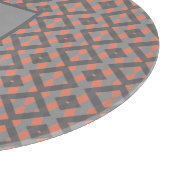 Gepersonaliseerd zwart, grijs en oranje snijplank (Hoek)