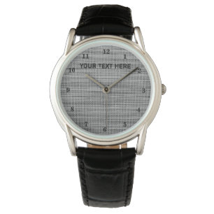 Gepersonaliseerd zwart grijs horloge met aangepast